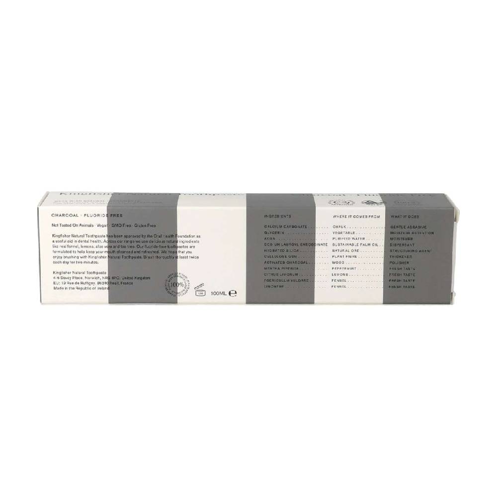 kingfisher Kingfisher toothpaste with activated carbon natural whitening effect, fluoride Schlussverkauf