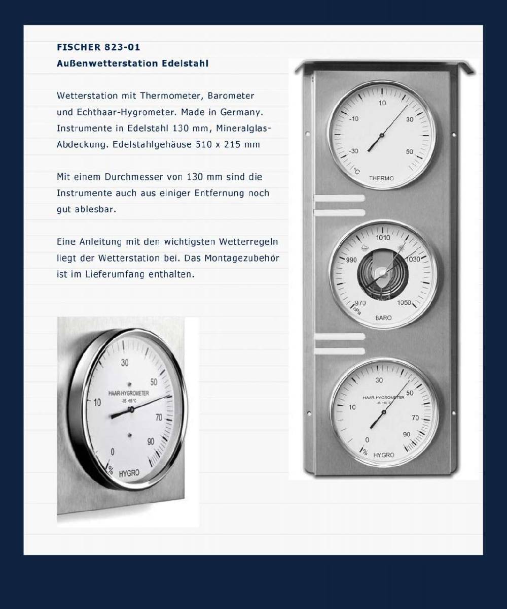 fischer-feingeraete Outdoor weather station Bis zu 50% Rabatt