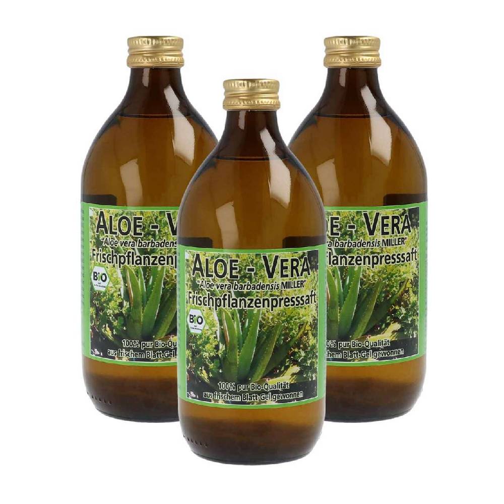 biopraep Aloe Vera Juice (certified organic) , 3 x 500 ml economy pack im Angebot