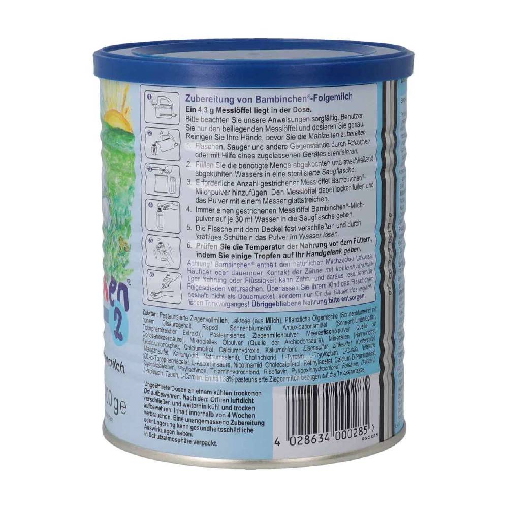 blauer-planet Bambinchen 2 Infant Formula 12 x 400 gr Exklusivangebot