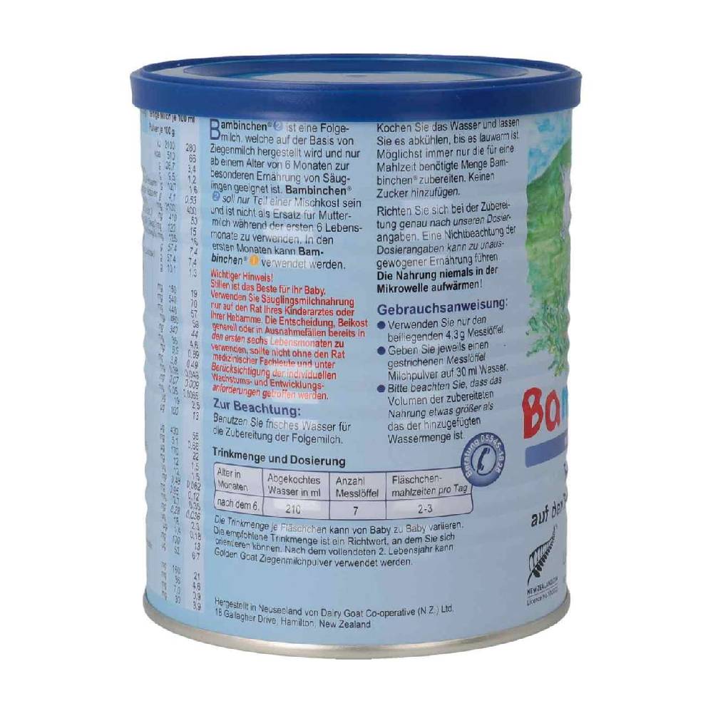 blauer-planet Bambinchen 2 Infant Formula 12 x 400 gr Exklusivangebot