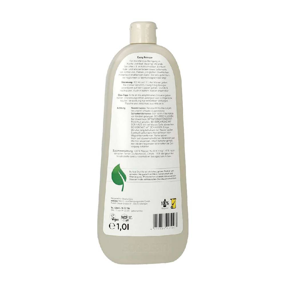 sodasan Vinegar cleaner for bath against odours - Bio cleaning agent vegan Zeitbegrenzte Promotion