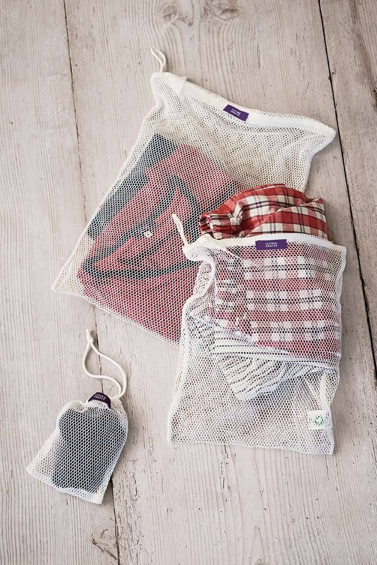 living-crafts Laundry net cotton with zipper - buy in set of 2 Kostenloser Versand