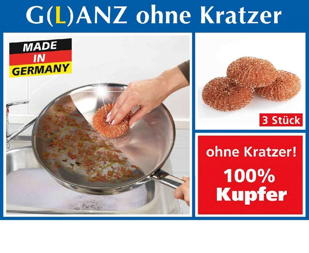 purenature PureNature copper sponge in set of 3 - cleans without scratches Muttertagsangebot