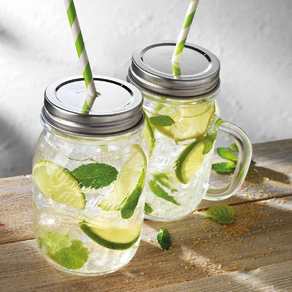 quattro-stagioni Quattro Stagioni Vintage Glass Jars with Lids & Handles 400ml Limitierter Zeitrabatt
