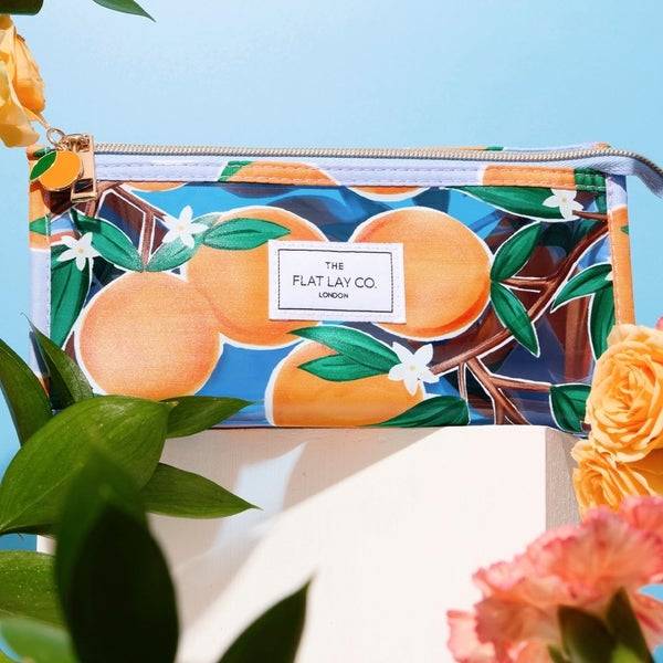 The Flat Lay Co. Open Flat Makeup Jelly Box Bag - Mediterranean Oranges Bestseller