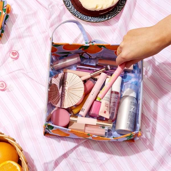 The Flat Lay Co. Open Flat Makeup Jelly Box Bag - Mediterranean Oranges Bestseller