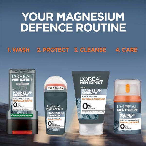 L'Oréal Paris Men Expert Magnesium Defence Hypoallergenic 48 Hour Roll-On Deodorant 50ml Clearance-Verkauf