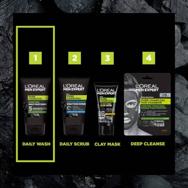 L'Oréal Paris Men Expert Pure Carbon Purifying Daily Face Wash 100ml Versandkostenfrei