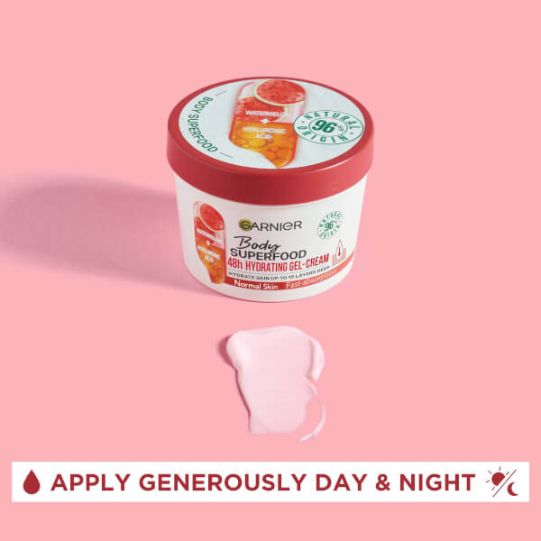 Garnier Body Superfood, Hydrating Gel-Cream, Watermelon and Hyaluronic Acid 380ml Lagerräumung