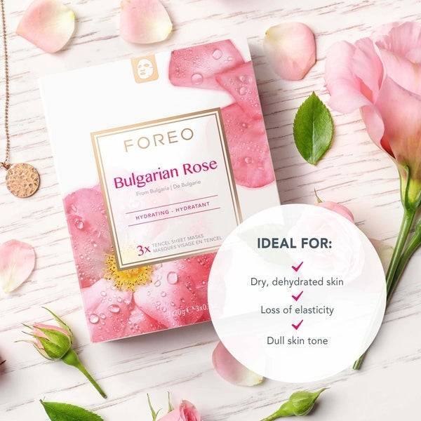 FOREO Bulgarian Rose Moisture-Boosting Sheet Face Mask (3 Pack) Zeitbegrenzte Promotion