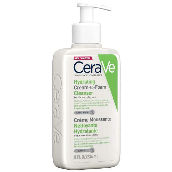 CeraVe Hydrating Cream-to-Foam Cleanser with Amino Acids for Normal to Dry Skin 236ml Outlet