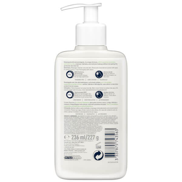 CeraVe Hydrating Cream-to-Foam Cleanser with Amino Acids for Normal to Dry Skin 236ml Outlet