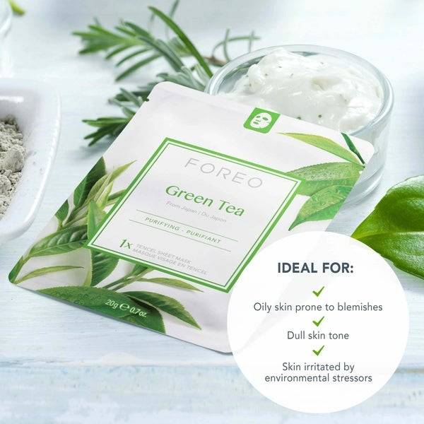 FOREO Green Tea Purifying Sheet Face Mask (3 Pack) Günstiger Verkauf