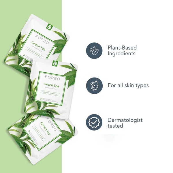 FOREO Green Tea Purifying Sheet Face Mask (3 Pack) Günstiger Verkauf