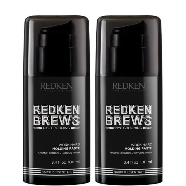 Redken Brews Men's Work Hard Molding Paste Duo Letzter Tag