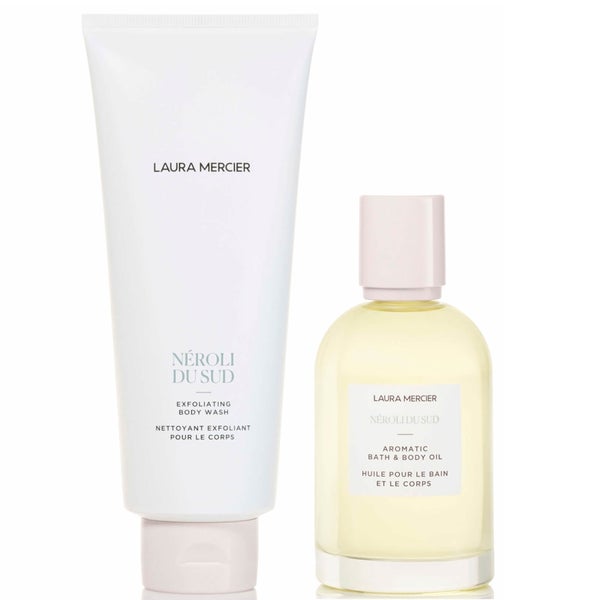 Laura Mercier Néroli du Sud Exfoliating Body Wash and Bath and Body Oil Bundle Großer Ausverkauf