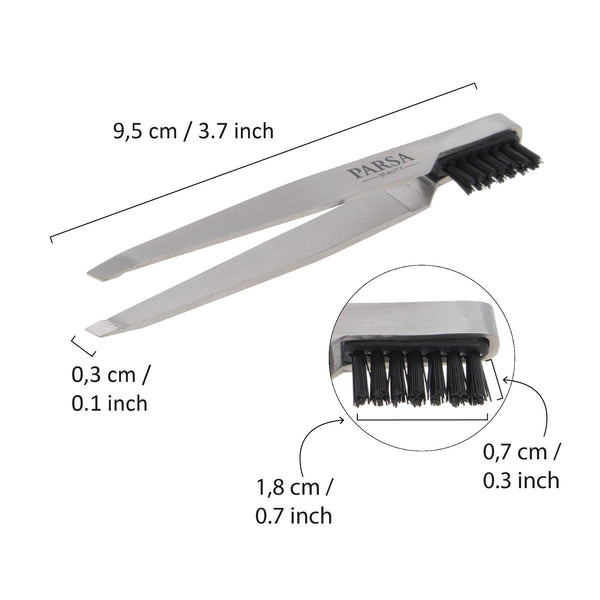 Parsa Beauty PARSA Beauty Pinzette mit Augenbrauenbürstchen, 2in1 VIP-Rabatte
