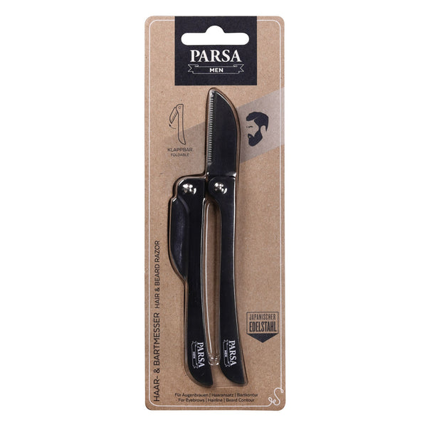 Parsa Beauty PARSA Men Haar- und Bartmesser, 2er Set klappbar japanischer Edelstahl Letzter Tag