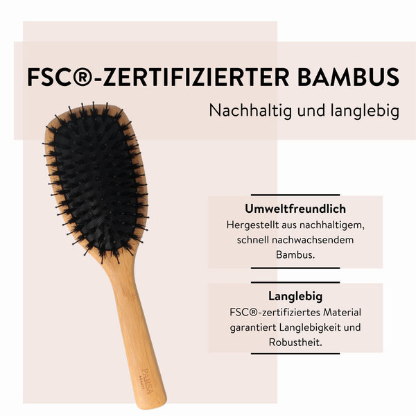 Parsa Beauty PARSA Beauty Bambus Pflegebürste groß oval mit Mischborsten aus FSC® -zertifiziertem Bambus Jubiläumsangebot