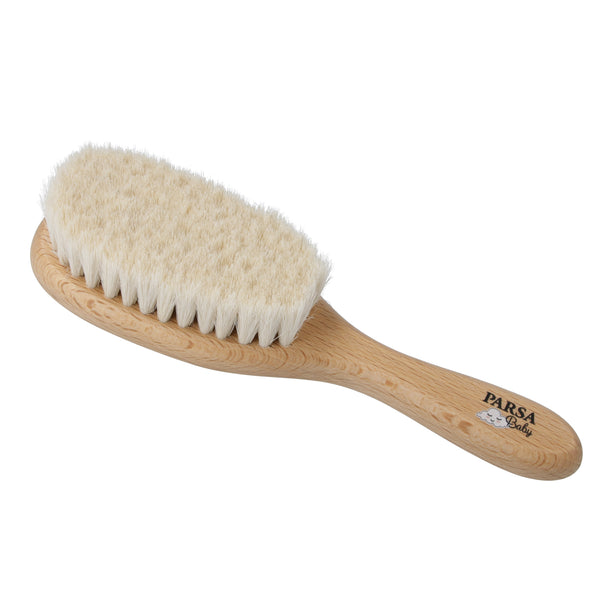 Parsa Beauty PARSA Baby Haarpflegebürste mit Ziegenhaar aus FSC®-zertifiziertem Buchenholz für die Pflege von feinem Babyhaar und empfindlicher Kopfhaut Begrenzt auf 3 Tage