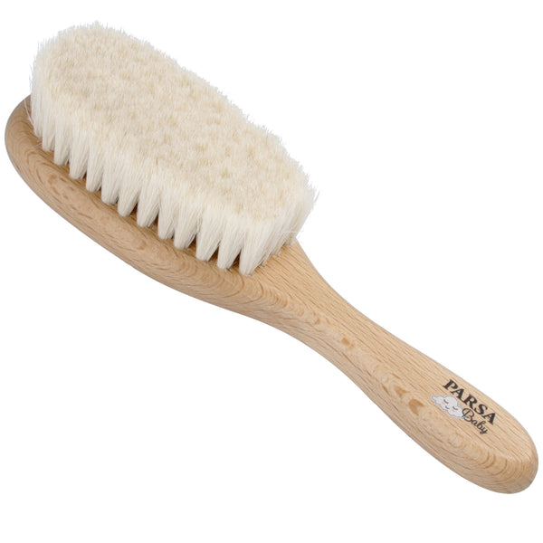 Parsa Beauty PARSA Baby Haarpflegebürste mit Ziegenhaar aus FSC®-zertifiziertem Buchenholz für die Pflege von feinem Babyhaar und empfindlicher Kopfhaut Begrenzt auf 3 Tage