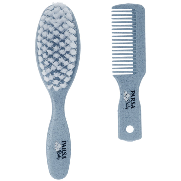 Parsa Beauty PARSA Baby Pflegeset, Bürste und Kamm, Blau 50% Rabatt für begrenzte Zeit