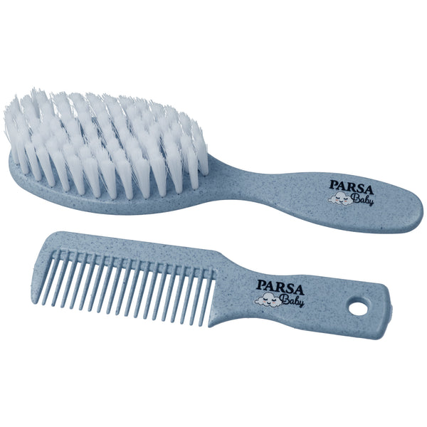 Parsa Beauty PARSA Baby Pflegeset, Bürste und Kamm, Blau 50% Rabatt für begrenzte Zeit