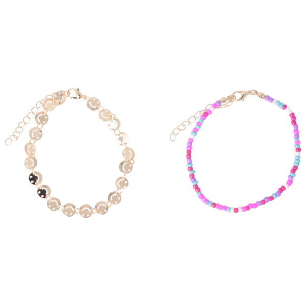 Parsa Beauty That's me by PARSA Fußketten-Set mit Smileys und bunten Perlen Rabatte dieses Monats