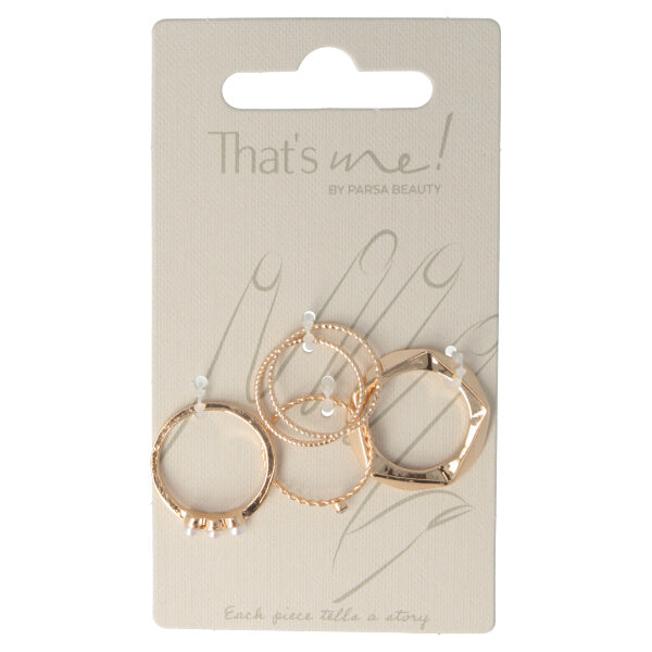 Parsa Beauty That's me by PARSA Beauty Ringset in Gold mit Perlendetails Fabrik Onlineshop