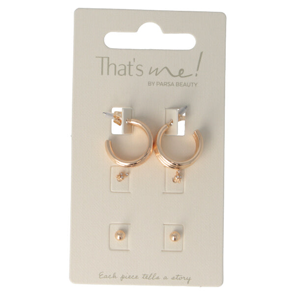 Parsa Beauty That's me by PARSA Beauty Ohrstecker-Set in Gold mit Creolen-, Blüten- und Kugelsteckern Fabrikpreis