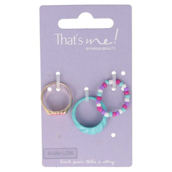 Parsa Beauty That's me by PARSA Ring-Set mit goldenem Statement Ring und zwei farbenfrohen Ringen Exklusivangebot