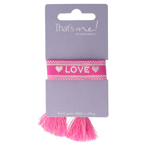 Parsa Beauty That's me by PARSA Beauty Stoffarmband in Pink mit Love Schriftzug Preisnachlass