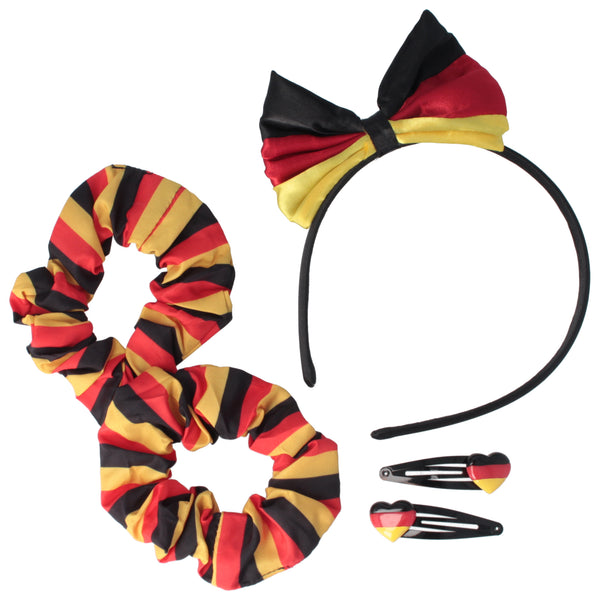 Parsa Beauty PARSA Beauty Deutschland Fanartikel Set Haarreif mit Schleife, Scrunchies und Haarclips für EM und WM Auslauf