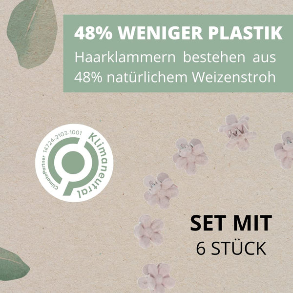 Parsa Beauty PARSA Beauty Nature Kids Haarklammer Blütenform mit Weizenstroh, 6 Stk Osterangebot