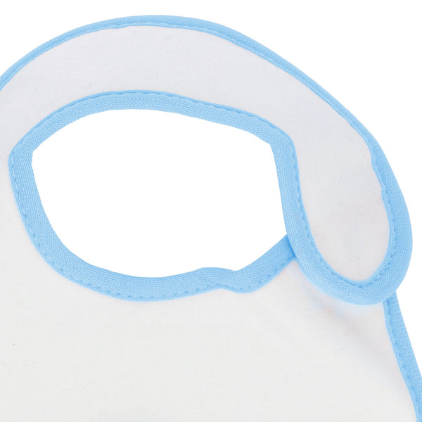Parsa Beauty PARSA Baby Lätzchen mit Klettverschluss wasserdicht in weiß mit blauem Bündchen Neuheiten