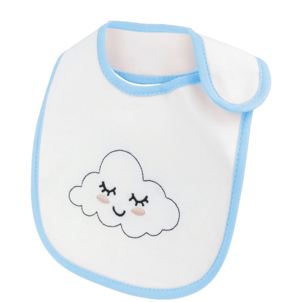 Parsa Beauty PARSA Baby Lätzchen mit Klettverschluss wasserdicht in weiß mit blauem Bündchen Neuheiten