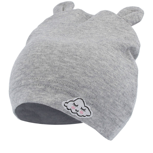 Parsa Beauty PARSA Baby Mütze grau mit Öhrchen und Wölkchenstickerei 1 Stk Saisonale Angebote