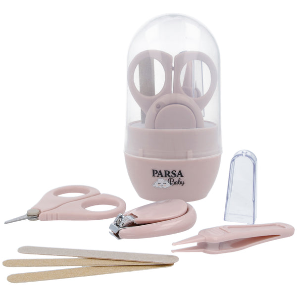 Parsa Beauty PARSA Baby 6-teiliges Nagel-Pflegeset, Nagelknipser, Nasenpinzette, Baby Maniküre Schere Neugeborenen-Set für Mädchen Letzte 2 Tage