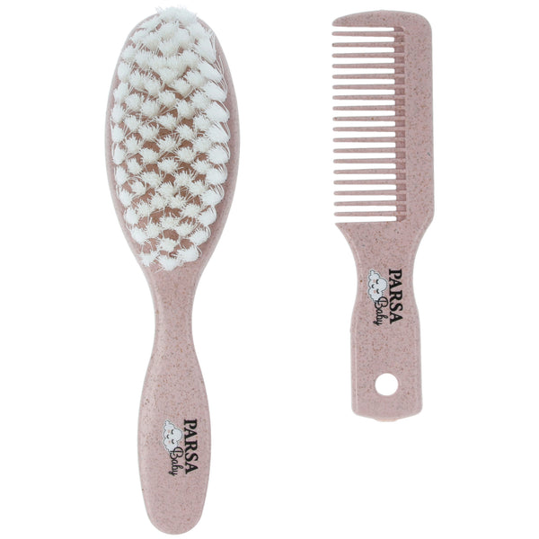 Parsa Beauty PARSA Baby Pflegeset, Bürste und Kamm, Rosa Fabrikverkauf