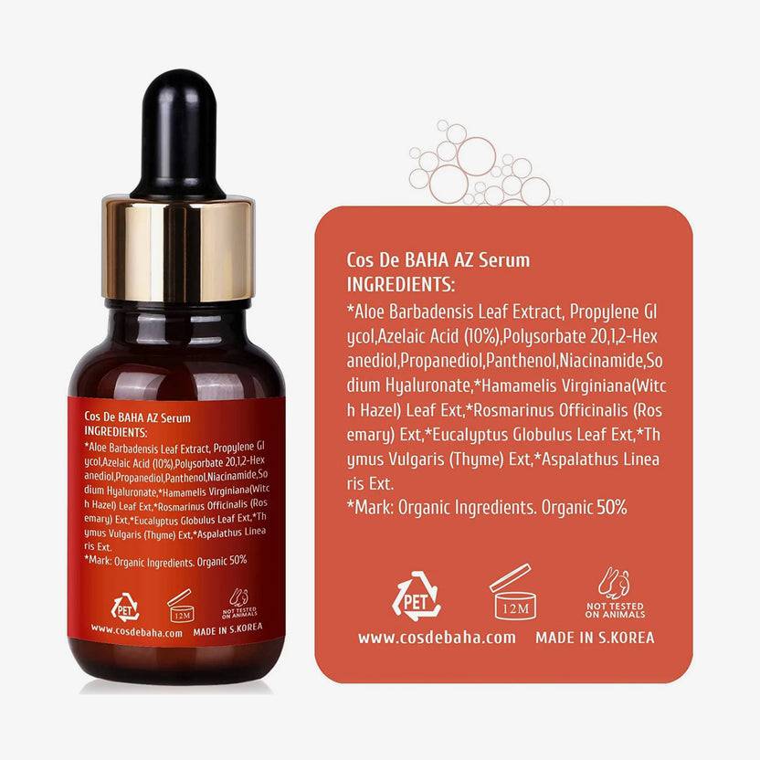 Cos de Baha Azelaic Acid 10% Serum 30ml (AZ) (30ml) 50% Rabatt für begrenzte Zeit