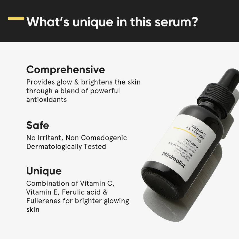 Minimalist Vitamin C + E + Ferulic 16% Face Serum (20ml) Schlussverkauf