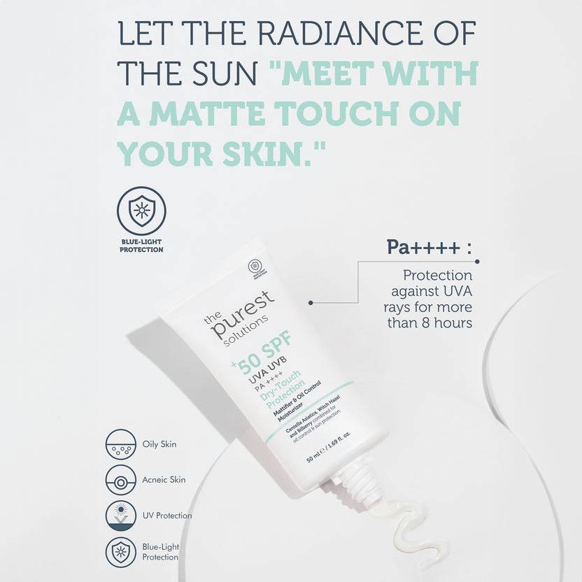 The Purest Solutions 50+ SPF UVA/UVB Dry-Touch Protection Mattifier & Oil Control Moisturizer Sunscreen (50ml) Bis zu 60% Rabatt