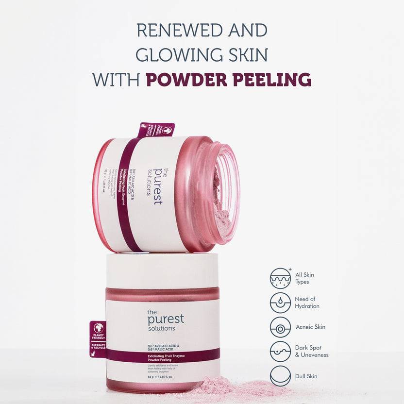 The Purest Solutions 0,6% Azelaic Acid + 0,6% Malic Acid Exfoliating Fruit Enzyme Powder Peeling (55g) Letzte 2 Tage