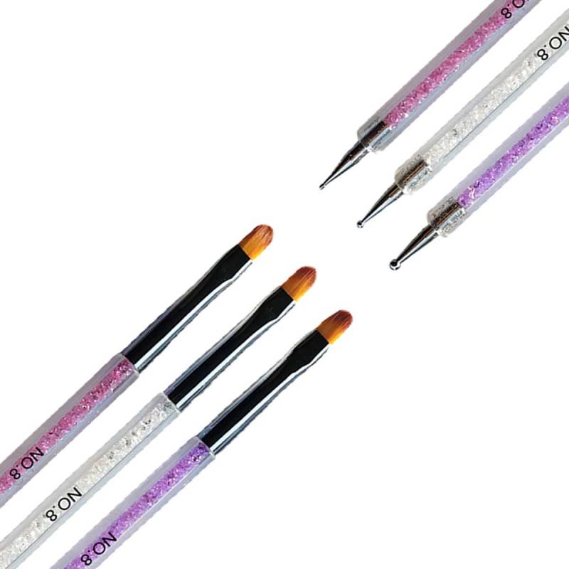 Sun Garden Nails 3 tlg. Set Spot Swirl Dotting Tool & Gelpinsel aus Rotmarderhaar - Rounded Angebote