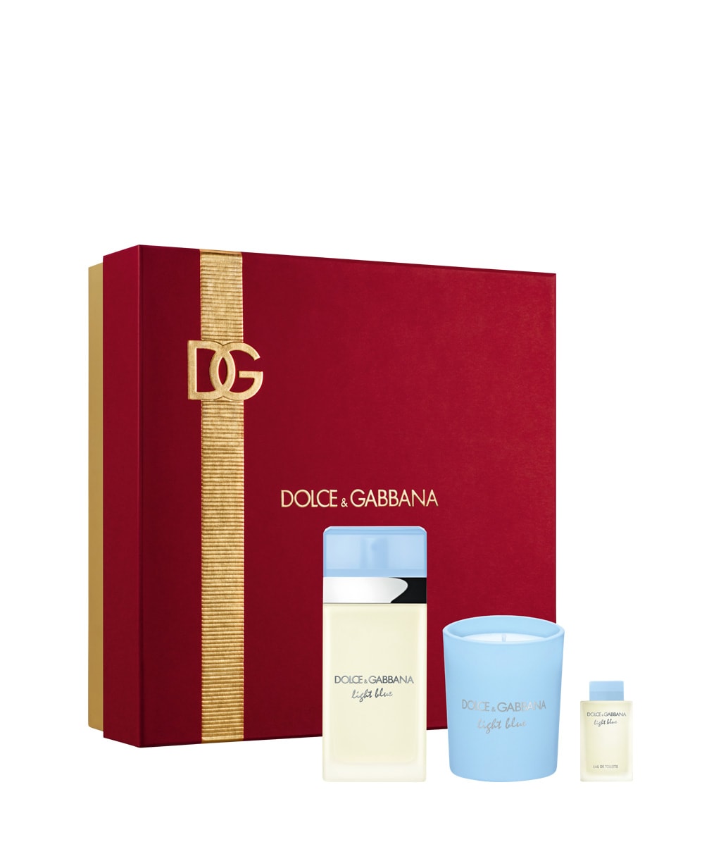 Dolce&Gabbana Light Blue XMAS Set (EDT 50 ml + Kerze 70 g + Mini EDT) Vierteljährliche Förderung