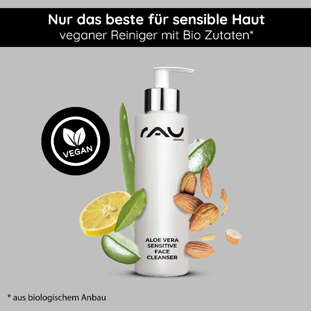 Rau Cosmetics Aloe Vera Sensitive Face Cleanser 200 ml Reiniger 50% Rabatt mit kostenlosem Versand