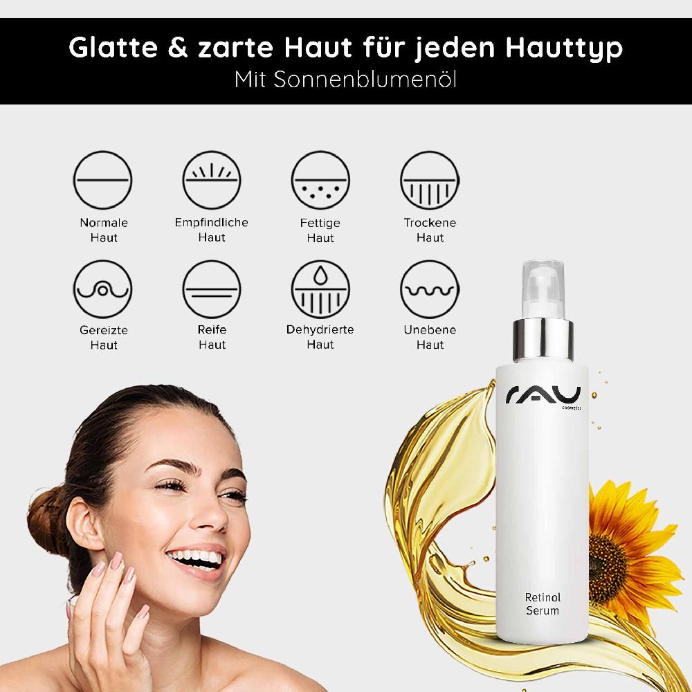Rau Cosmetics Retinol Serum 100 ml - Vitamin A Serum für trockene und reife Haut Im Verkauf