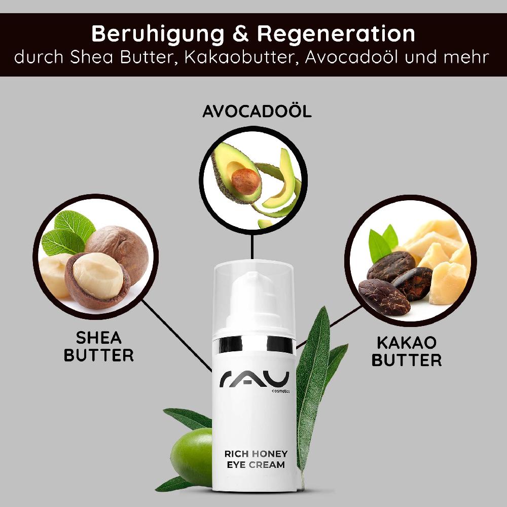 Rau Cosmetics Rich Honey Eye Cream 15 ml Reichhaltige Augencreme 50% Rabatt für begrenzte Zeit