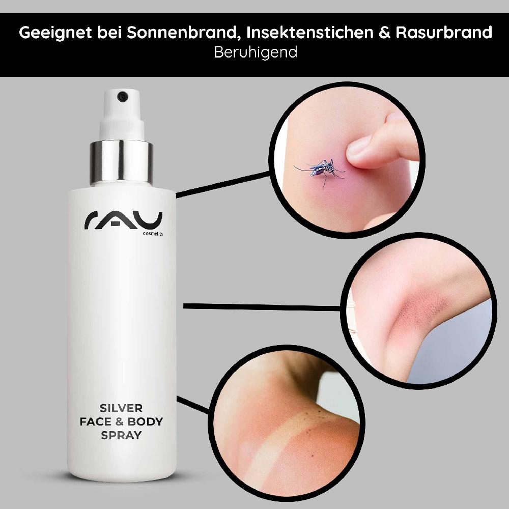 Rau Cosmetics Silver Face & Body Spray 200 ml mit Panthenol & Microsilber 2025
